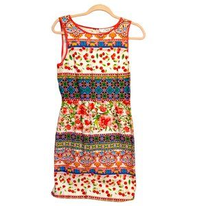 Chetta B Floral Sleeveless Sheath Dress Size 4